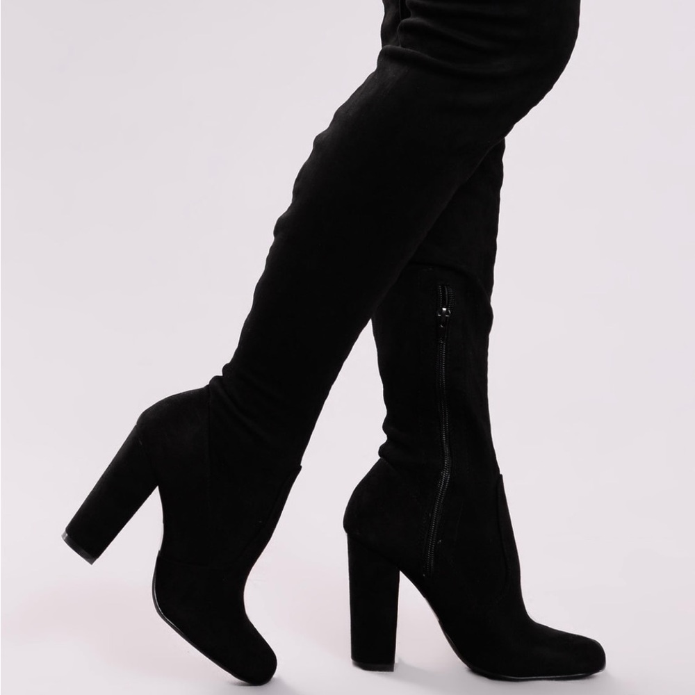 Black Thigh High Boots